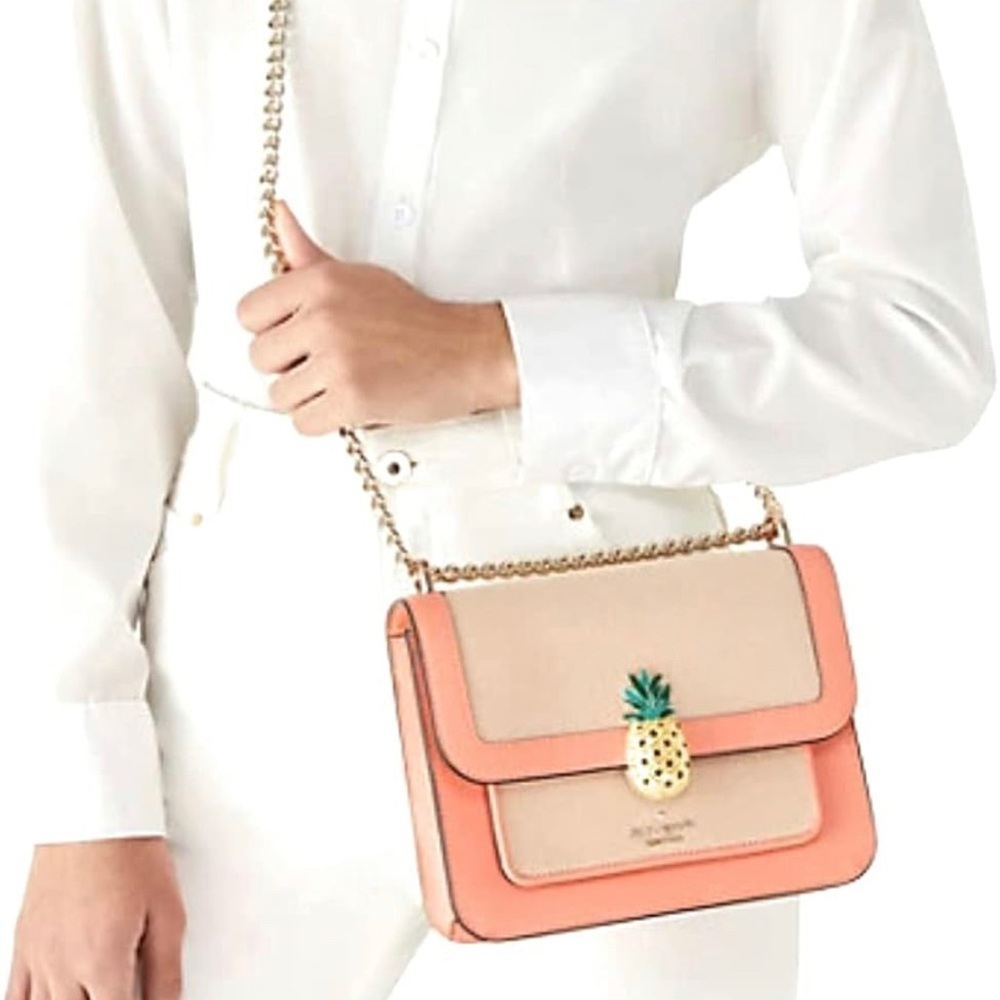 Kate Spade Remi Pineapple Colada Flap Chain Crossbody Melon Ball